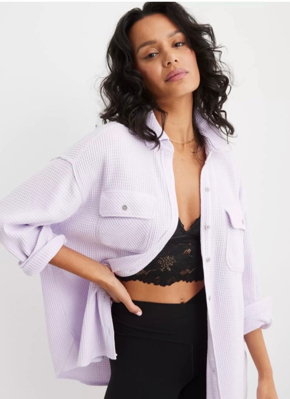 Aerie LumberJane Waffle Shirt, is $69.95